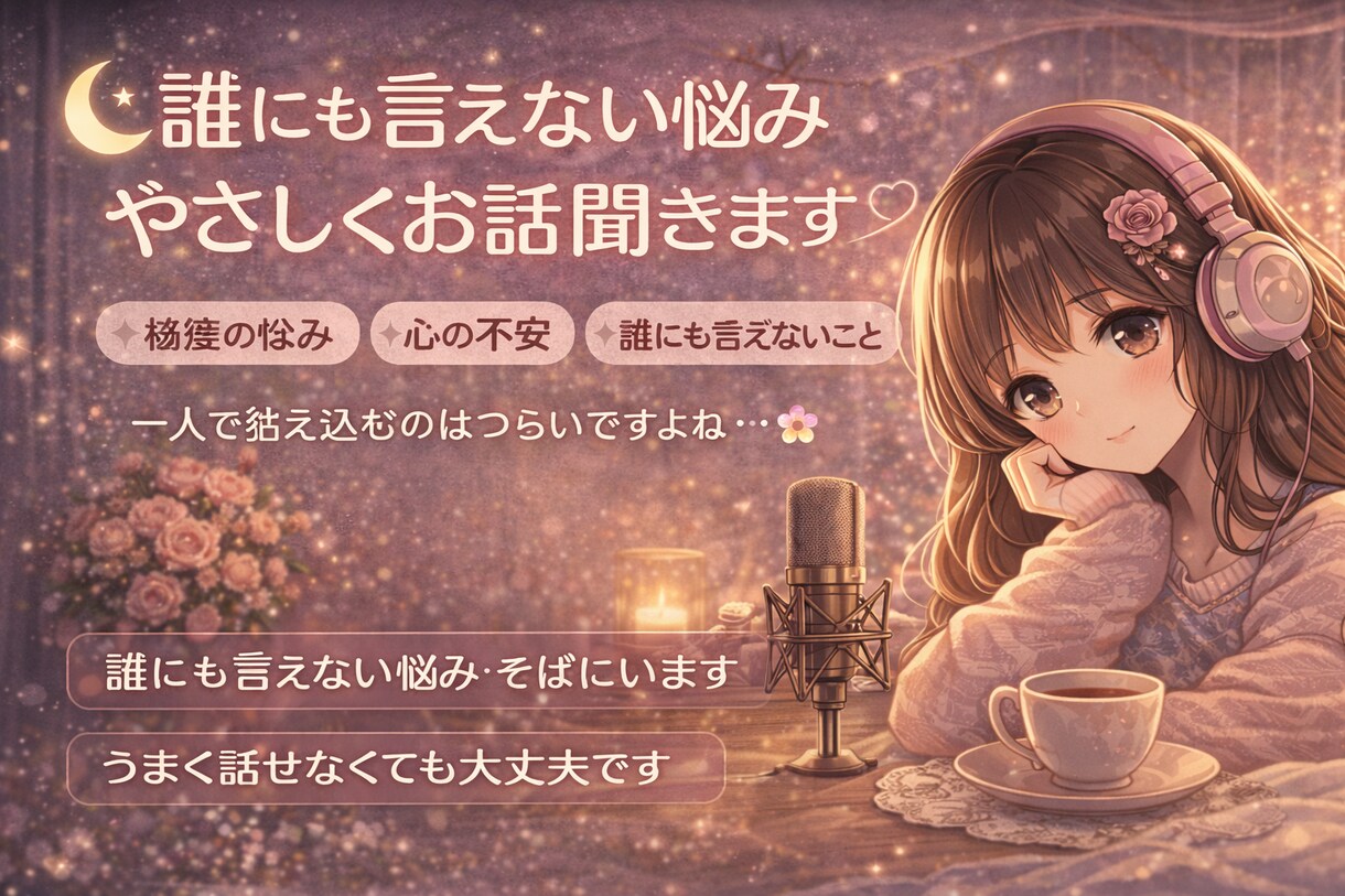 誰にも言えない悩み、否定せずやさしくお聞きします 秘密のお悩み・重たい気持ちも安心してお話しください イメージ1