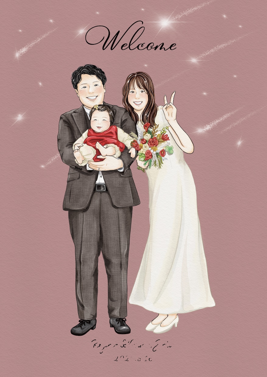 結婚式を彩る◎おしゃれなウェルカムボード描きます ペーパーアイテにも活躍！式後も楽しめるウェディングイラスト イメージ10