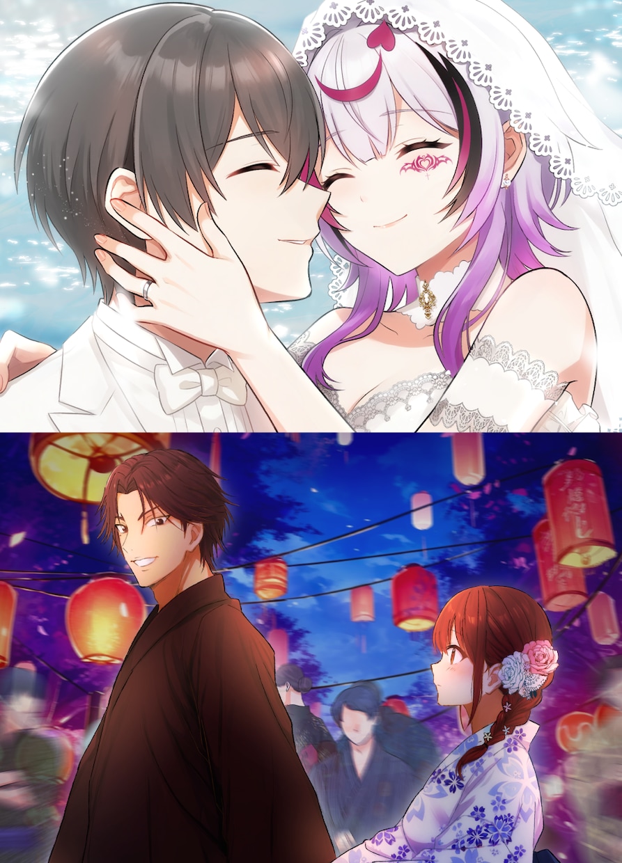 夢絵、BL・GL、ペアで絡みありイラスト描きます 観賞用、動画用、挿絵、アイコン、対応可能☆ イメージ5
