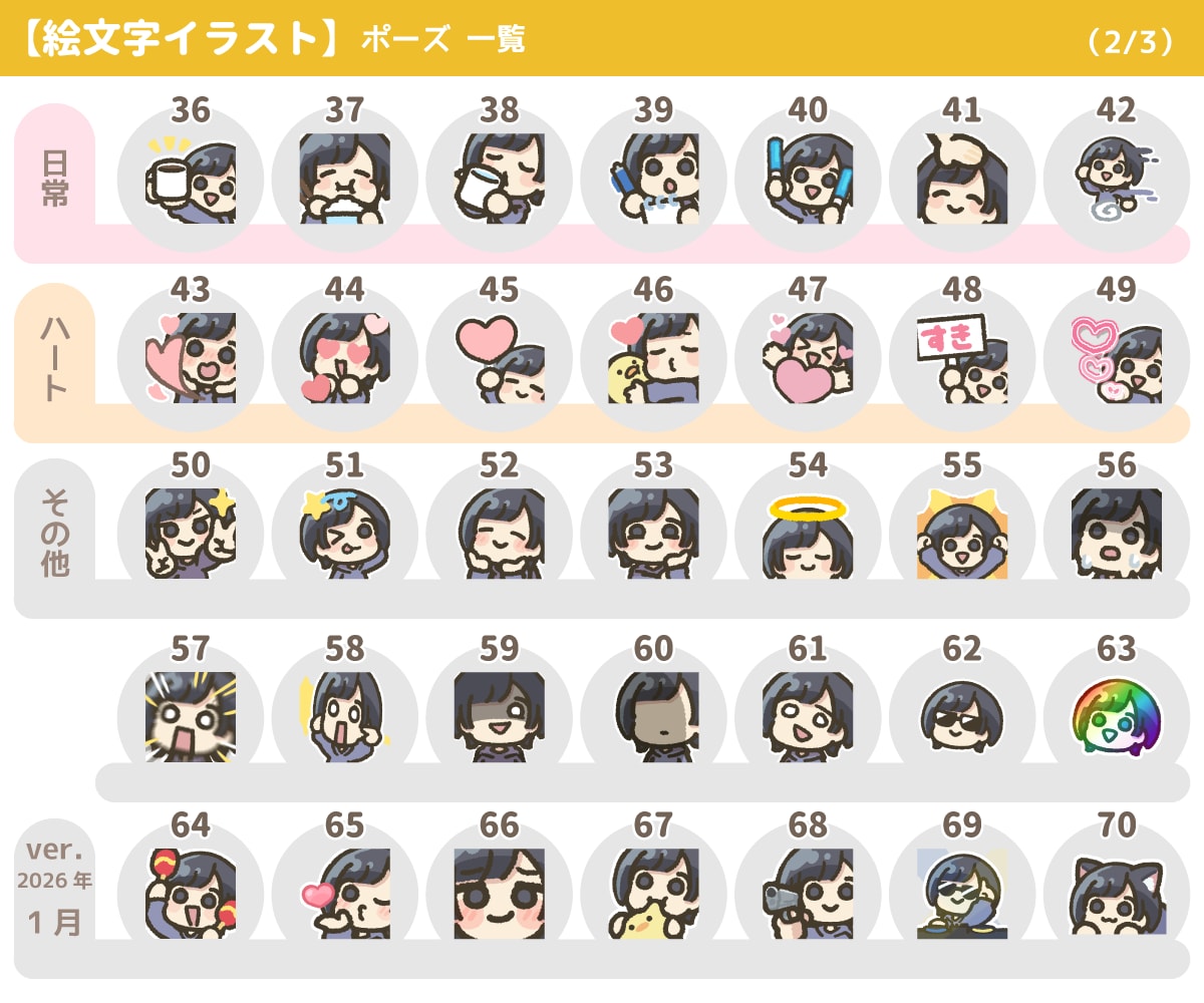 ゆるい【絵文字】イラスト（6種類）描きます 「80種類以上から選べる！」配信の絵文字に！ イメージ6