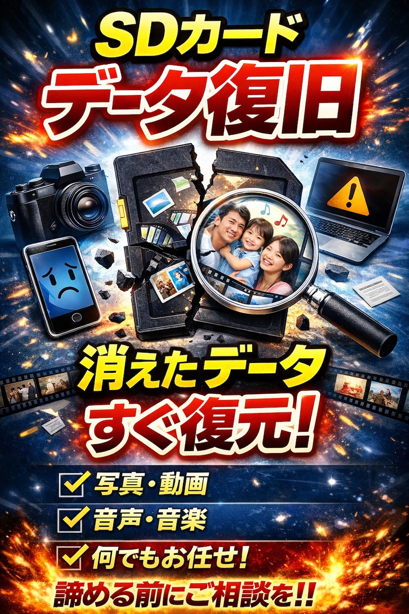 思い出のSDカードのデータを復元・復旧致します 基本金額は6000円！SDカードのデータを復元させます！ イメージ1