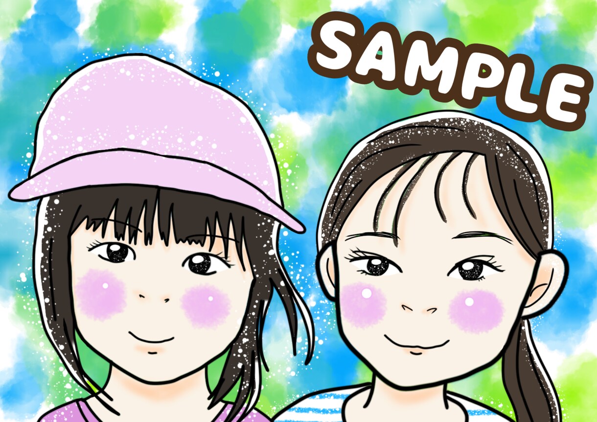 お子様の似顔絵を作成します キラキラでPOPな似顔絵、真心込めて作ります☆ イメージ6