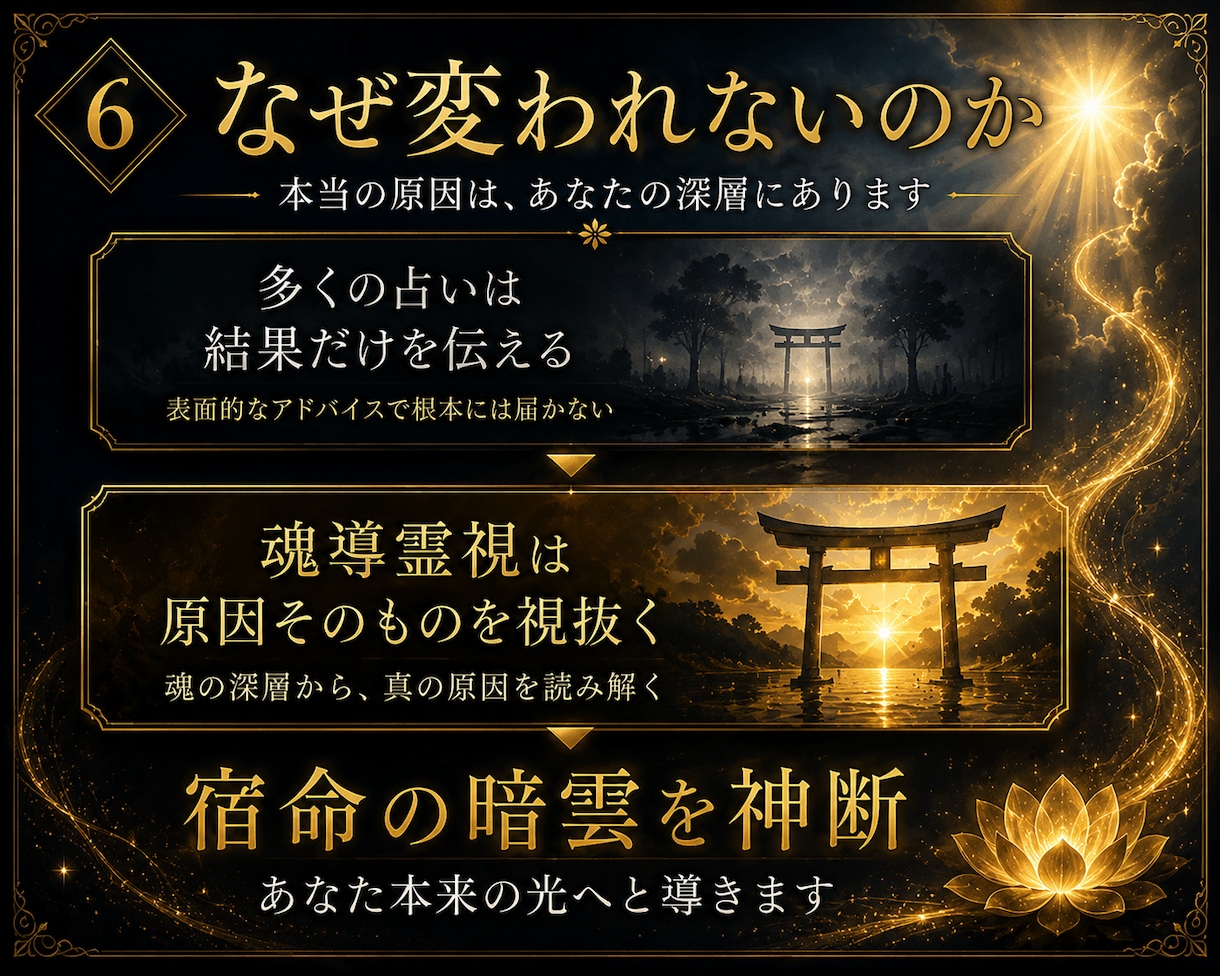 恋愛・仕事・人間関係｜苦しみの根源を視抜きます 魂を三つの階層から読み解き、繰り返す苦しみの根源を明らかに。 イメージ6