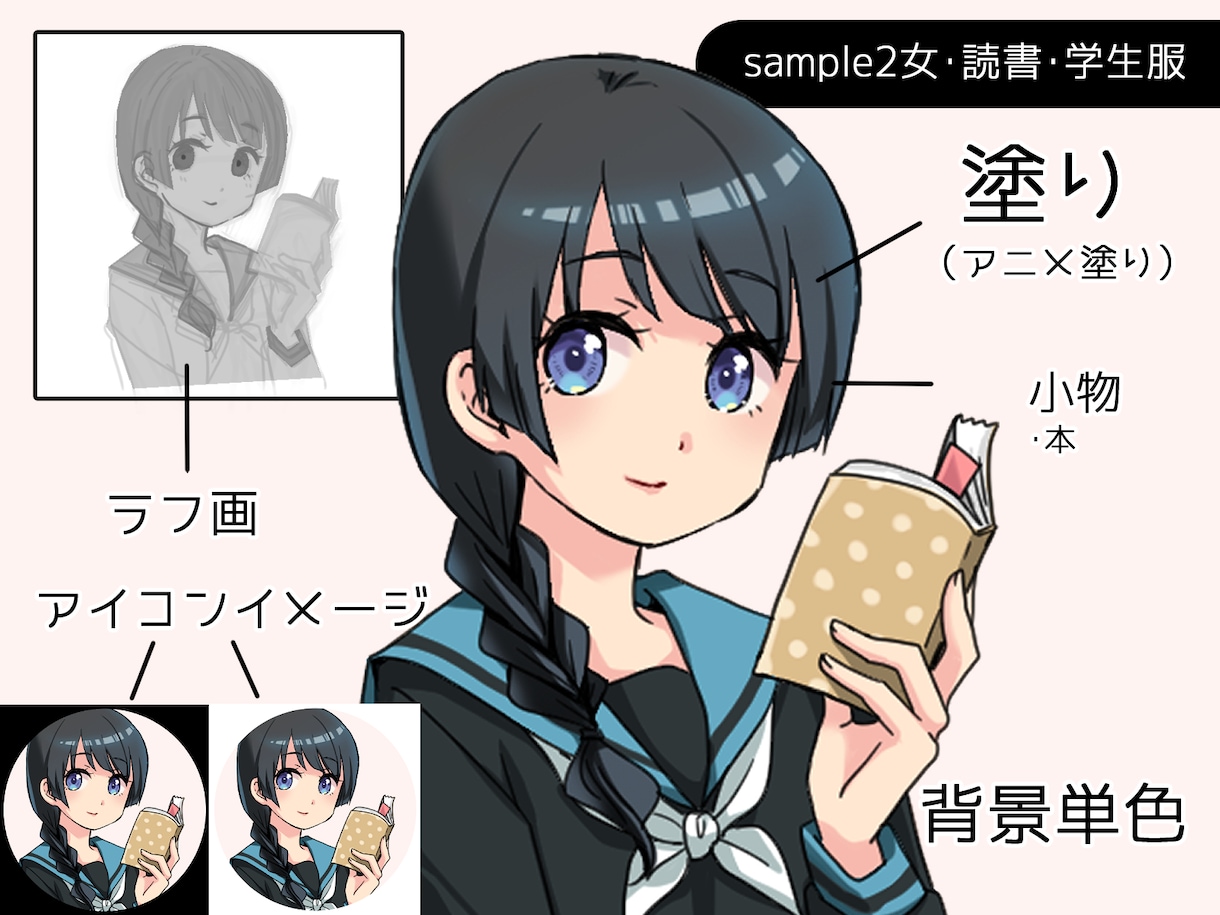 アニメ系のアイコンイラスト制作します TwitterなどSNS用にいかがでしょうか イメージ5