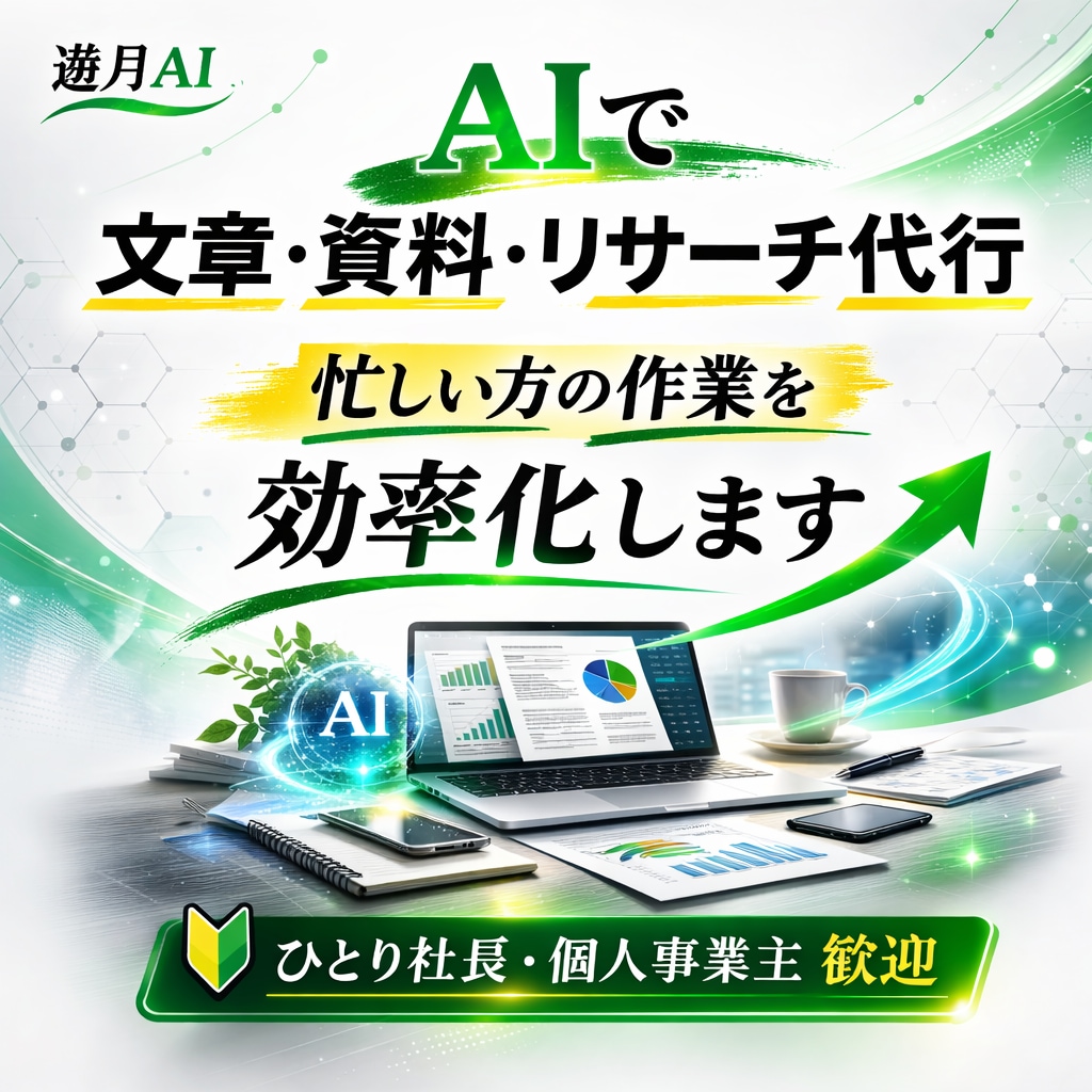 AIを使って文章・資料・リサーチ作業を代行します 忙しい方の文章・資料・リサーチ作業をAIで代行・効率化します イメージ1