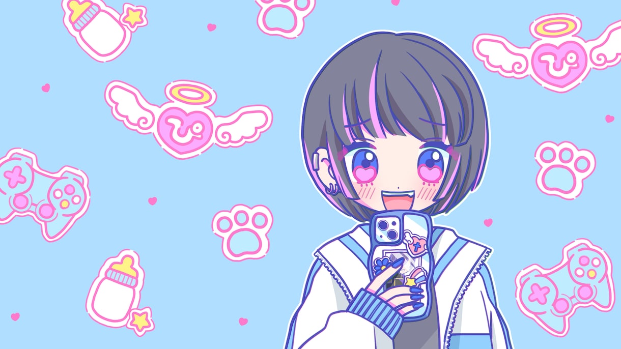 かわいい女の子や男の子のイラスト制作します SNS用画像/アイコン/配信活動/似顔絵などに イメージ3