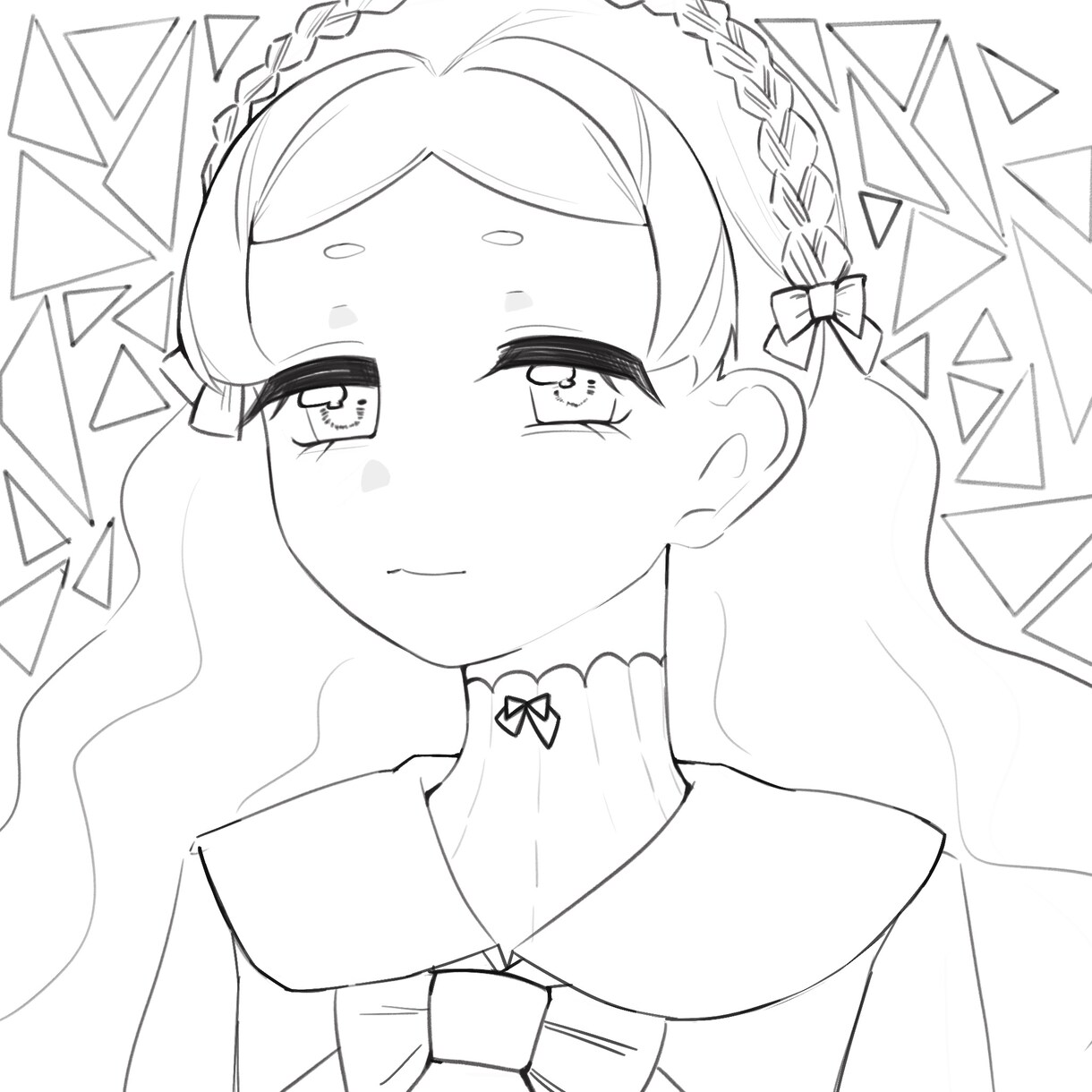 モノクロ線画で上半身アイコンを描きます 繊細な線で上半身アイコンを丁寧に制作します イメージ1