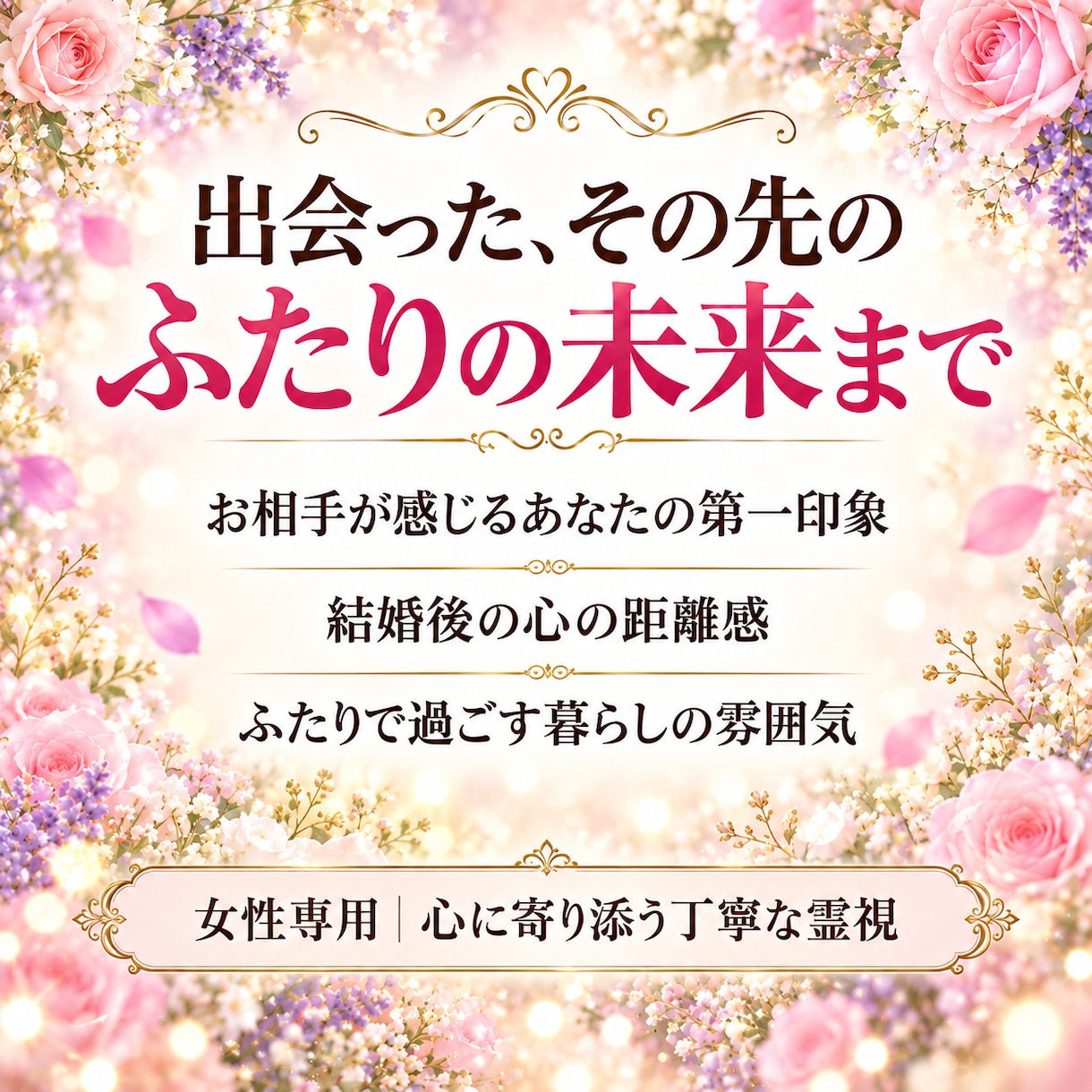 結婚に繋がる運命の相手をじっくり詳しく霊視します 時期、場所、出会い方、お相手の特徴、引き寄せる方法伝えます イメージ4