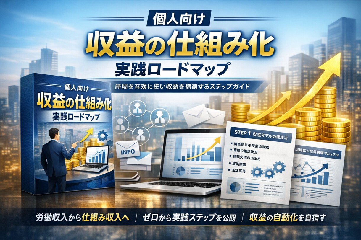 知識ゼロから「仕組みで金が入る状態」教えます 【会社員＆個主限定】不労財源仕組化ロードマップ イメージ1