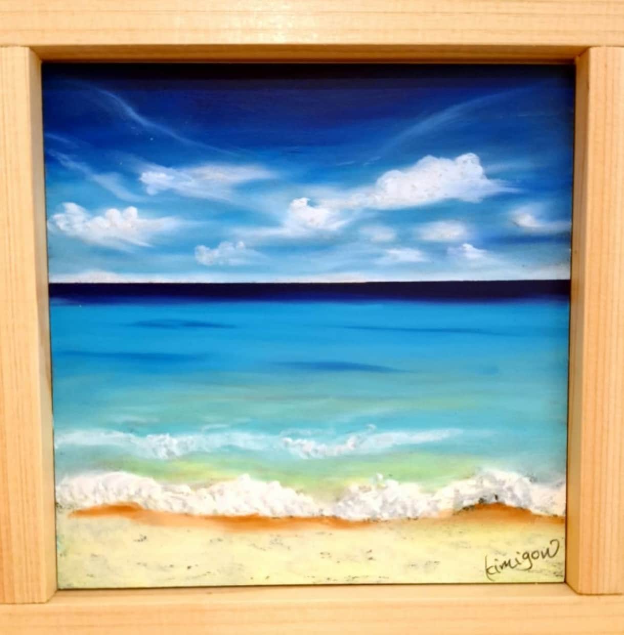 癒しの海の風景をチョークアートで描きます ずっと眺めたくなる、爽やかな海の風景をお描きします。 イメージ1