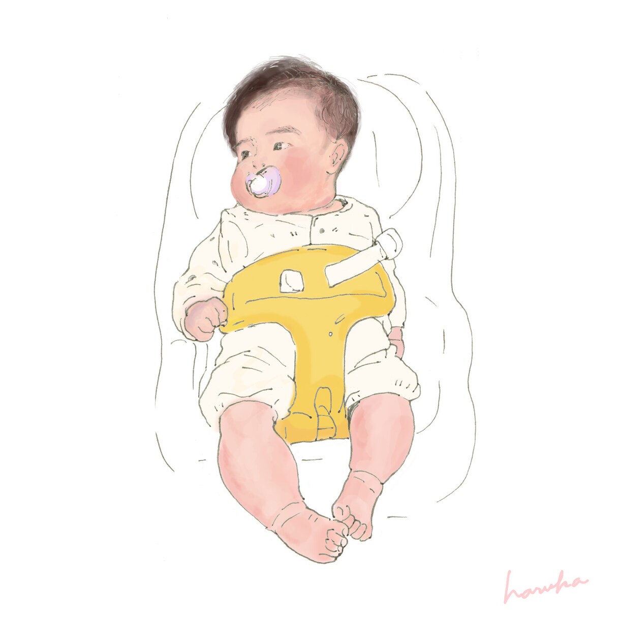 ふんわりかわいい【赤ちゃん似顔絵】を描きます 写真をもとに、記念日や成長記録用のイラストをお描きましす。 イメージ5