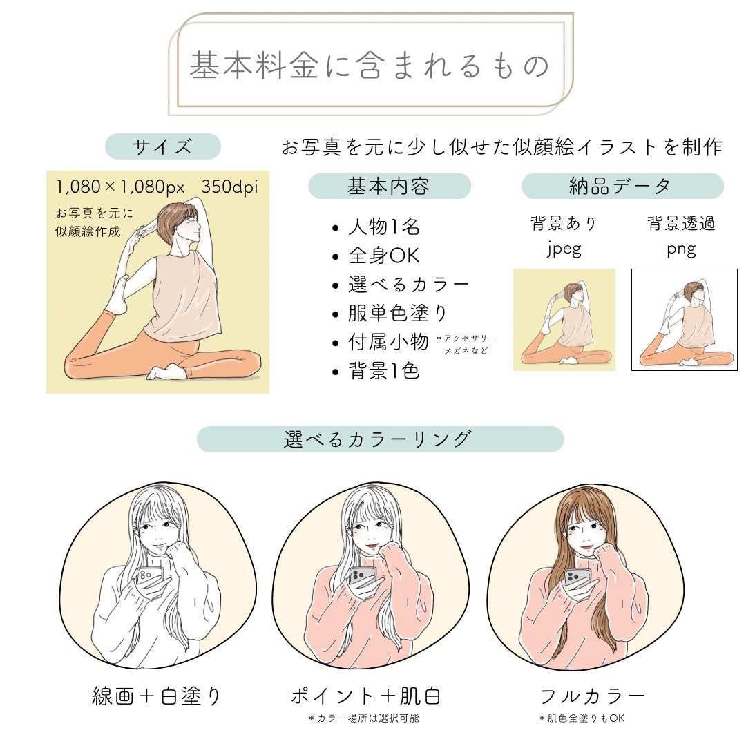 商用◎表情変更無料！ かわいい線画アイコン描きます 清涼感ある似顔絵イラスト◼︎名刺やショップカードにおすすめ！ イメージ7