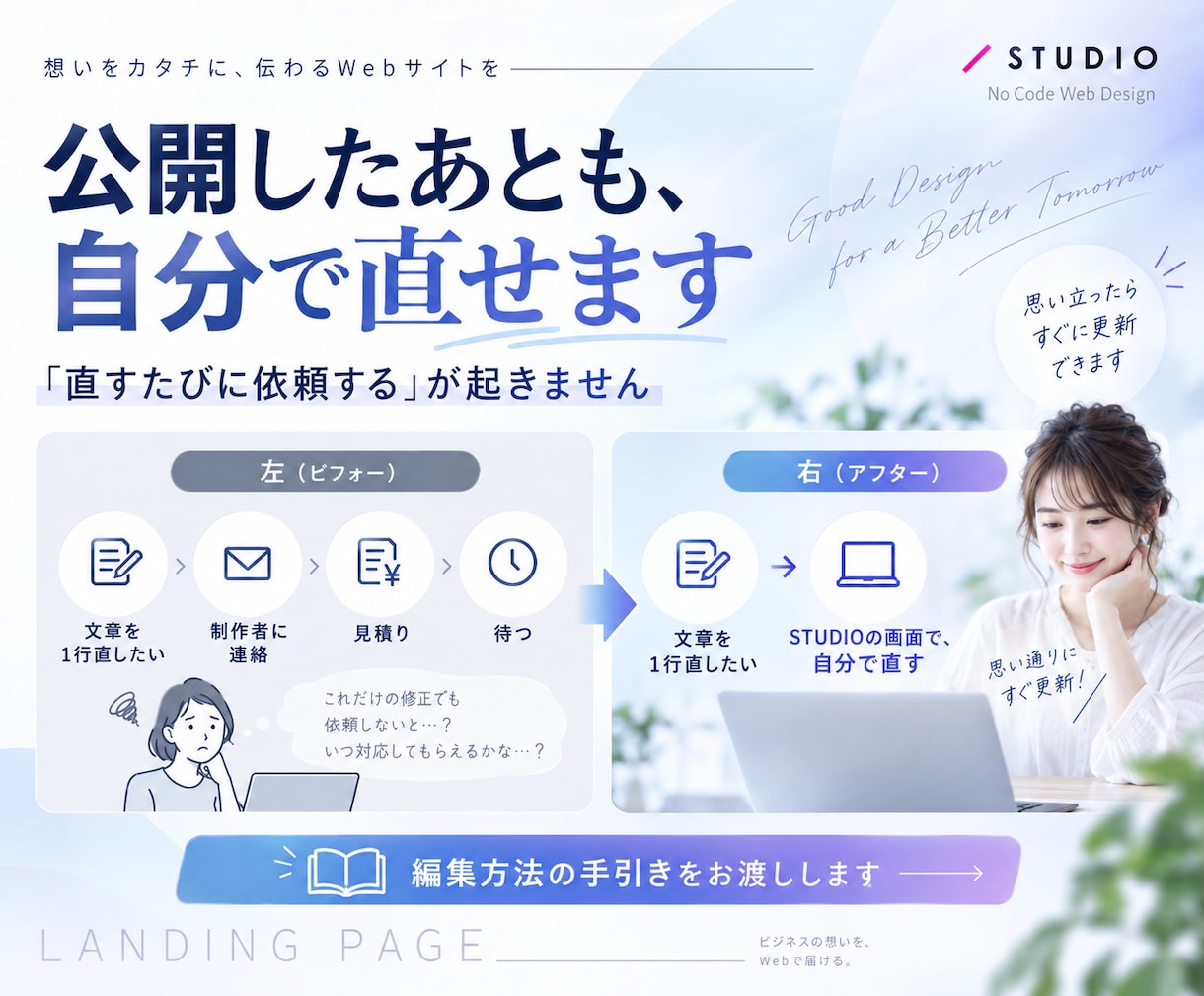 STUDIOで伝わるLPを制作します 原稿整理からSTUDIO実装まで一括対応 イメージ5