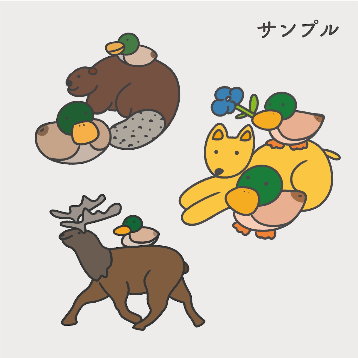SNSアイコンやブログ挿絵を描きます のんびりした表情の動物を SNSアイコンやブログに！ イメージ3