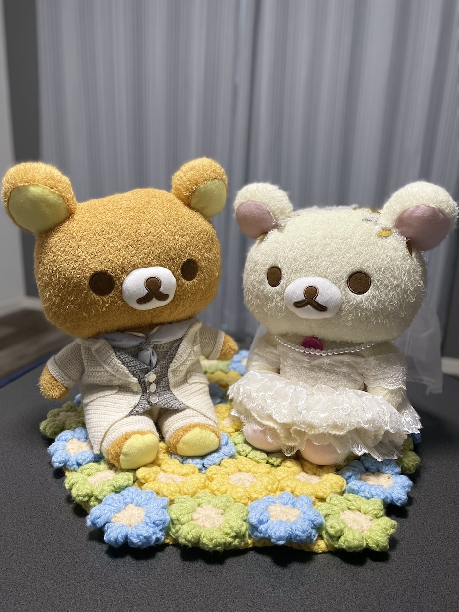 かぎ針編みでウエディングドールをつくります 実際のドレスの雰囲気に合わせ、ぬい用にドレスをお作りします♡ イメージ2