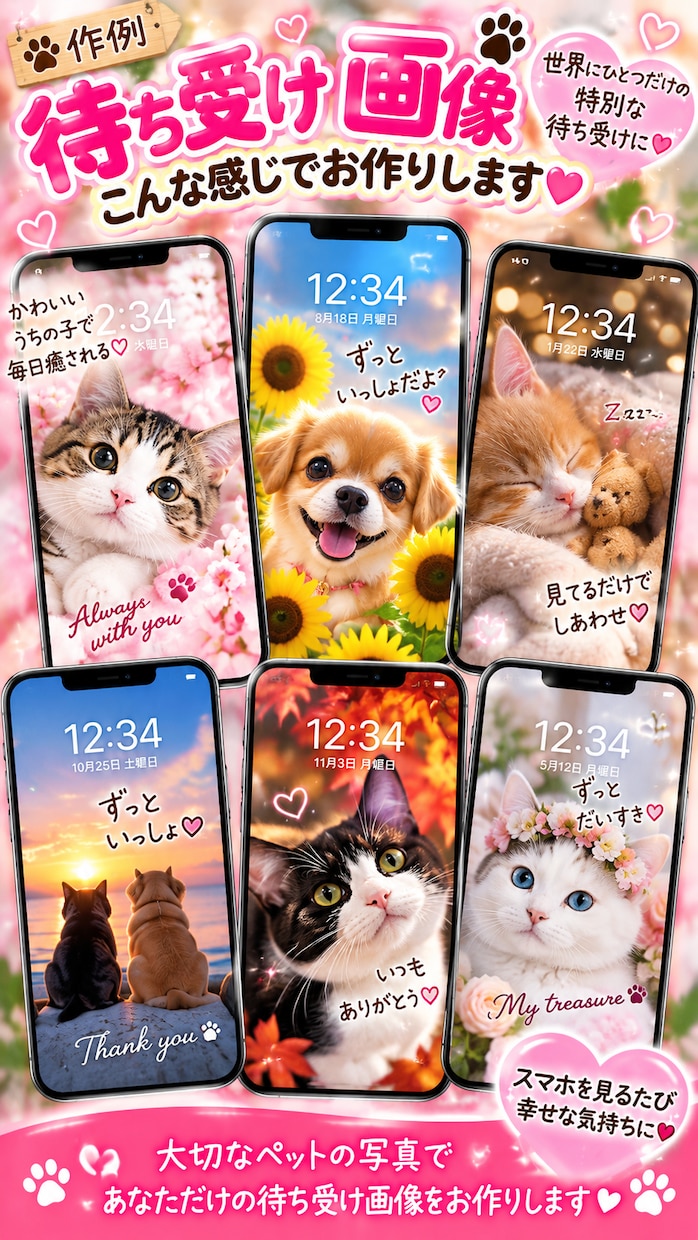 愛犬・愛猫のかわいい記念画像をお作りします 大切なペットの写真を世界にひとつの特別な1枚に♡ イメージ2