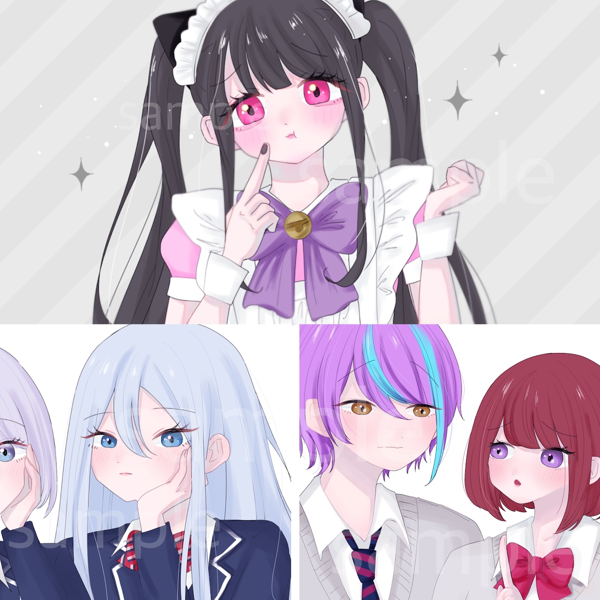 イラストお描きします SNSのアイコンやカップルのイラストや夢絵 イメージ1