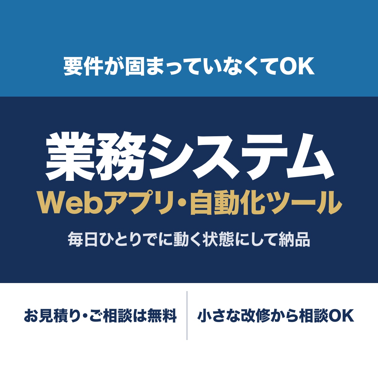 業務システム・Webアプリを要望に合わせて作ります 要件が固まっていなくてもOK。お見積りは無料です イメージ1