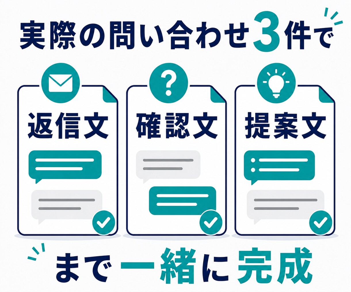 ChatGPTで問い合わせ返信文を一緒に作ります 実例3件で返信・確認・提案文まで完成 イメージ2