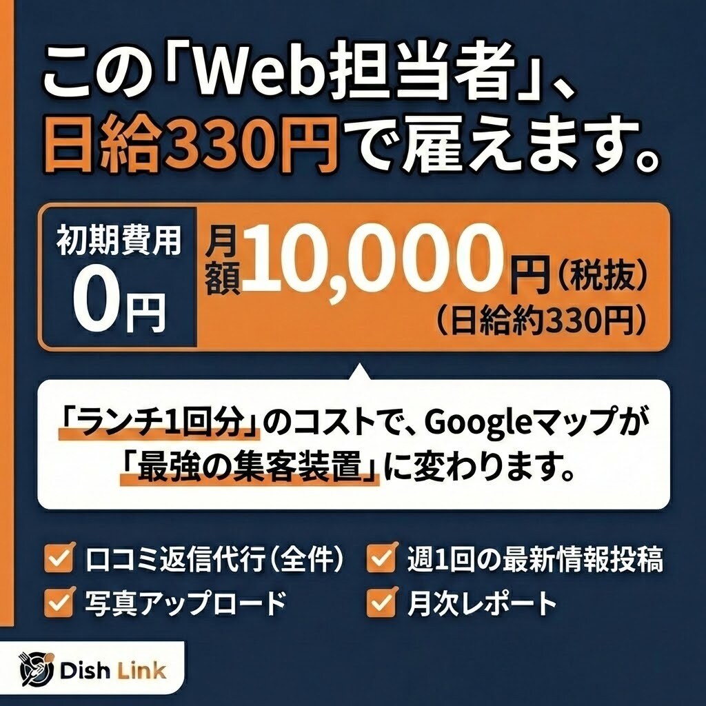 飲食店専門！Googleマップ集客を代行します 初期0円・月1万円〜！投稿も口コミ返信もフル代行します イメージ5