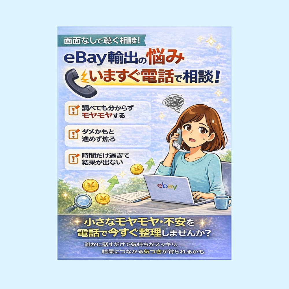 eBay輸出の不安を電話で今すぐ整理します 一人で悩む時間を、今日で終わらせませんか イメージ2
