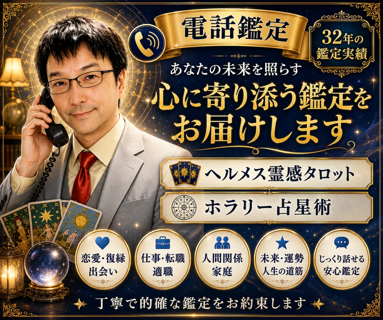 専用出品　霊感霊視タロット ご縁 過去世 未来予知 スピリチュアル 電話占い 電話でヘルメス霊感タロット占いをします ヘルメス霊感タロット