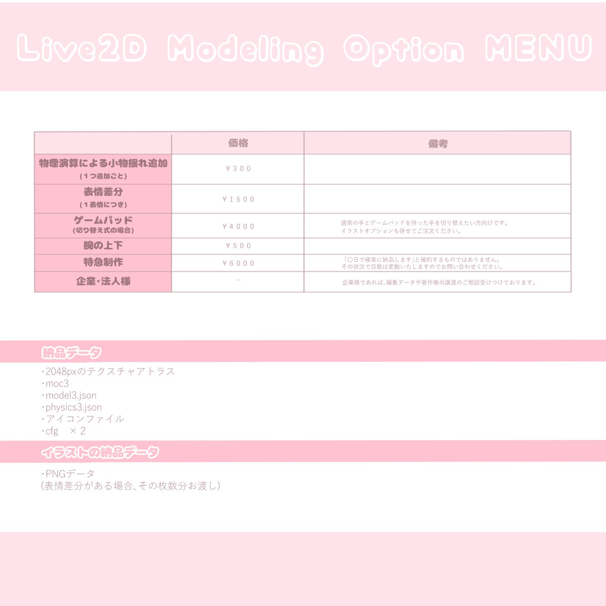 Live2D✩キャラデザ〜モデリングまで仕上げます OBS導入までサポート✩貴方だけの分身を作り上げましょう！ イメージ7