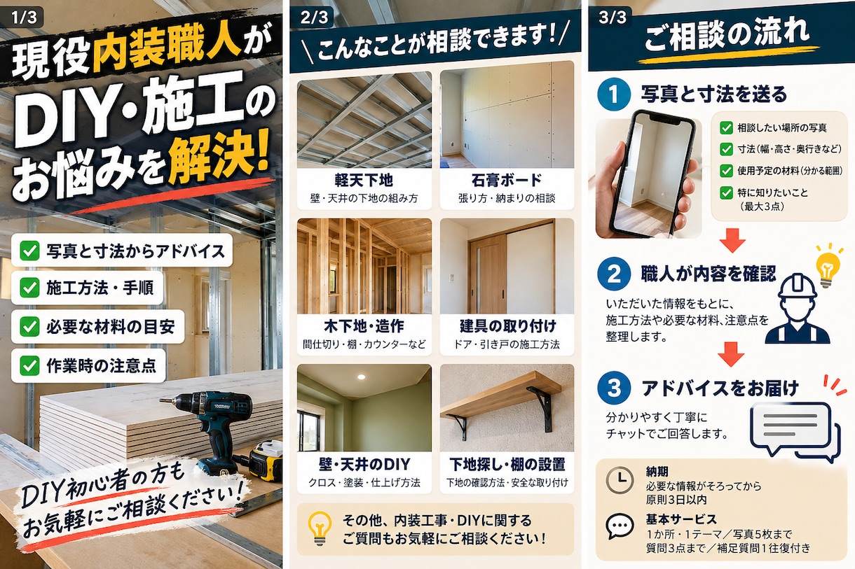 現役内装職人がDIY施工をアドバイスします 写真と寸法から、材料・手順・注意点を整理 イメージ3