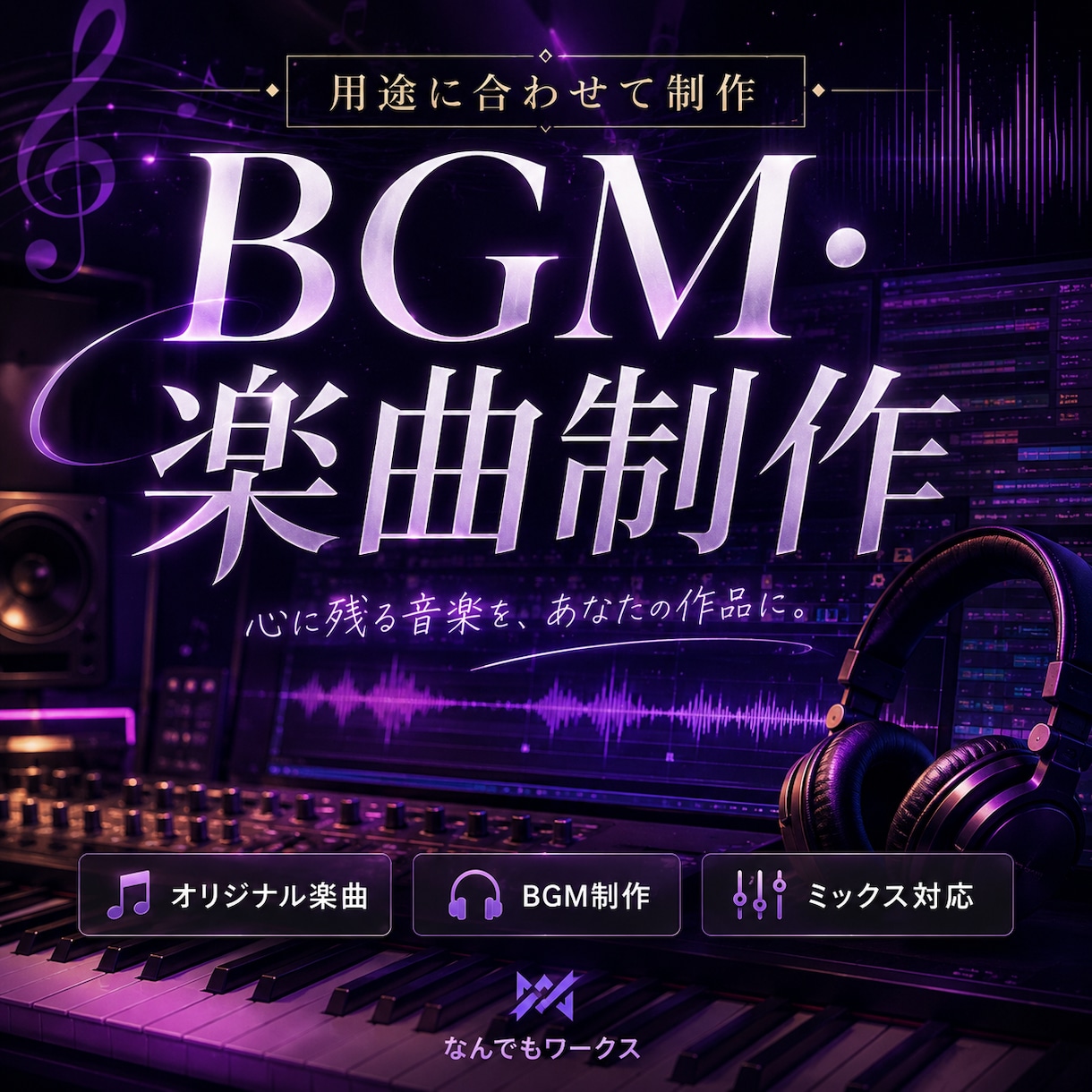 BGM・オリジナル楽曲を用途に合わせて制作します YouTube・配信・ゲーム向け｜BGM・楽曲制作 イメージ1