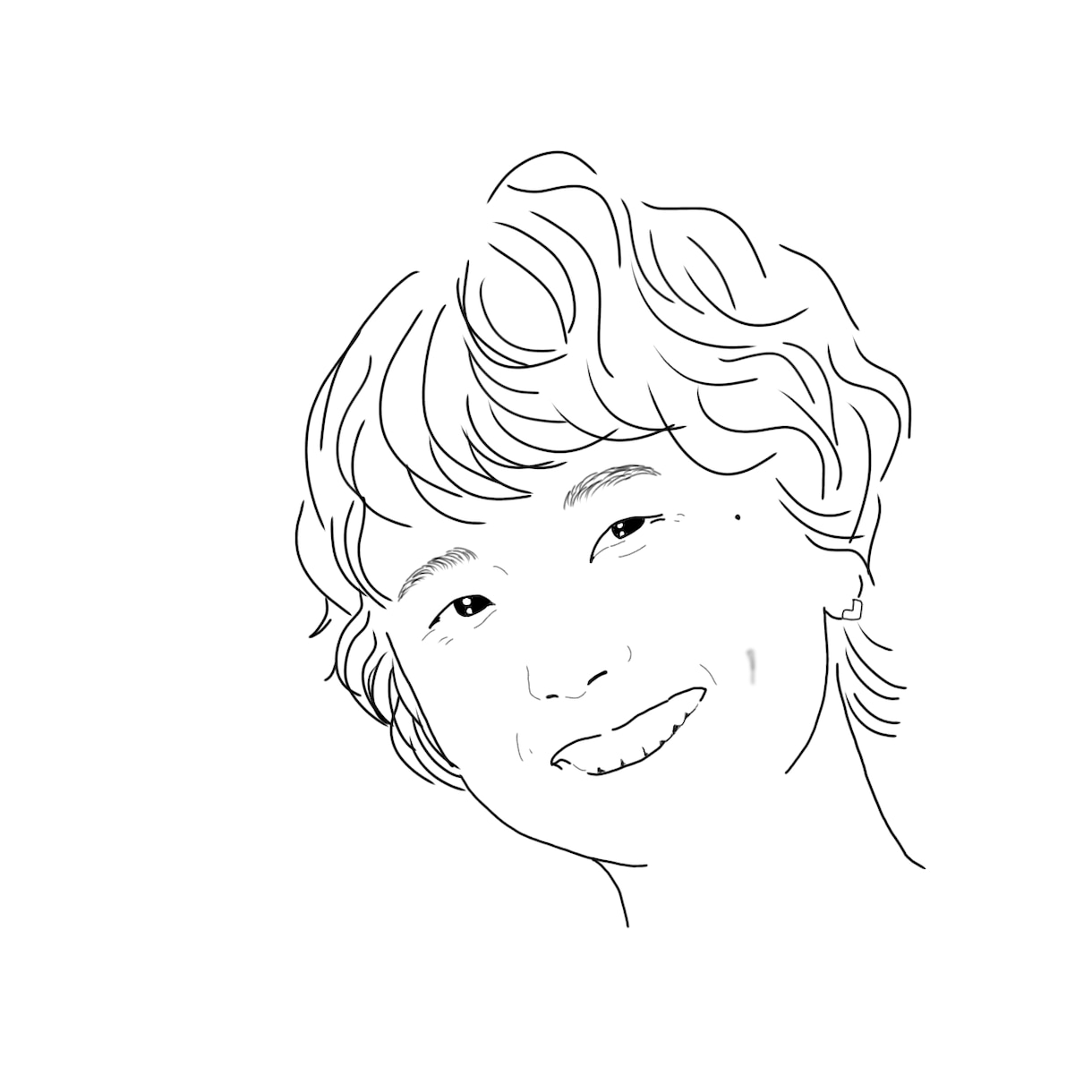 写真を元にシンプルな似顔絵を描きます 流行りの線タイプの似顔絵！汎用性も高く一度作ると万能 イメージ1