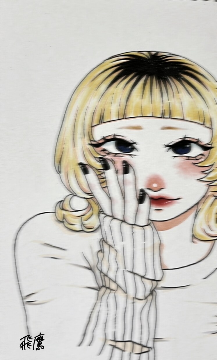 写真を見本にし、胸上の似顔絵描きます 作業着手から最短3日 写真からイラスト化 イメージ3