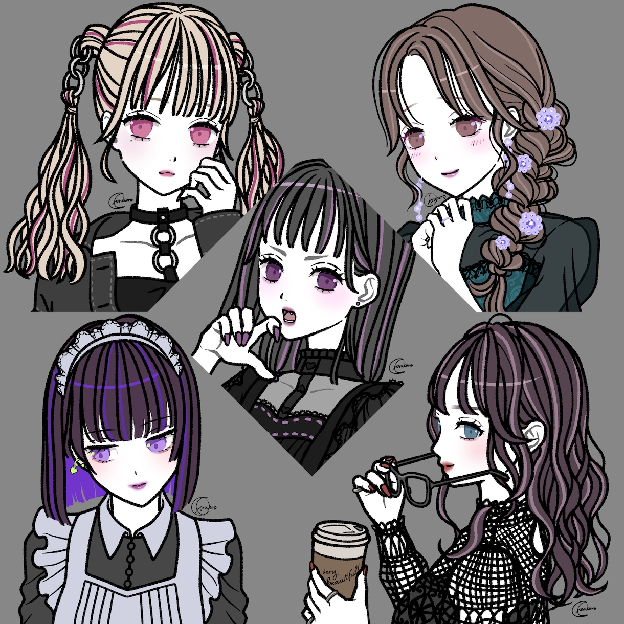 パキッとした塗りの人物イラスト・似顔絵お描きします 太めの線で印象的！表情差分も制作可能◎修正2回まで無料 イメージ1