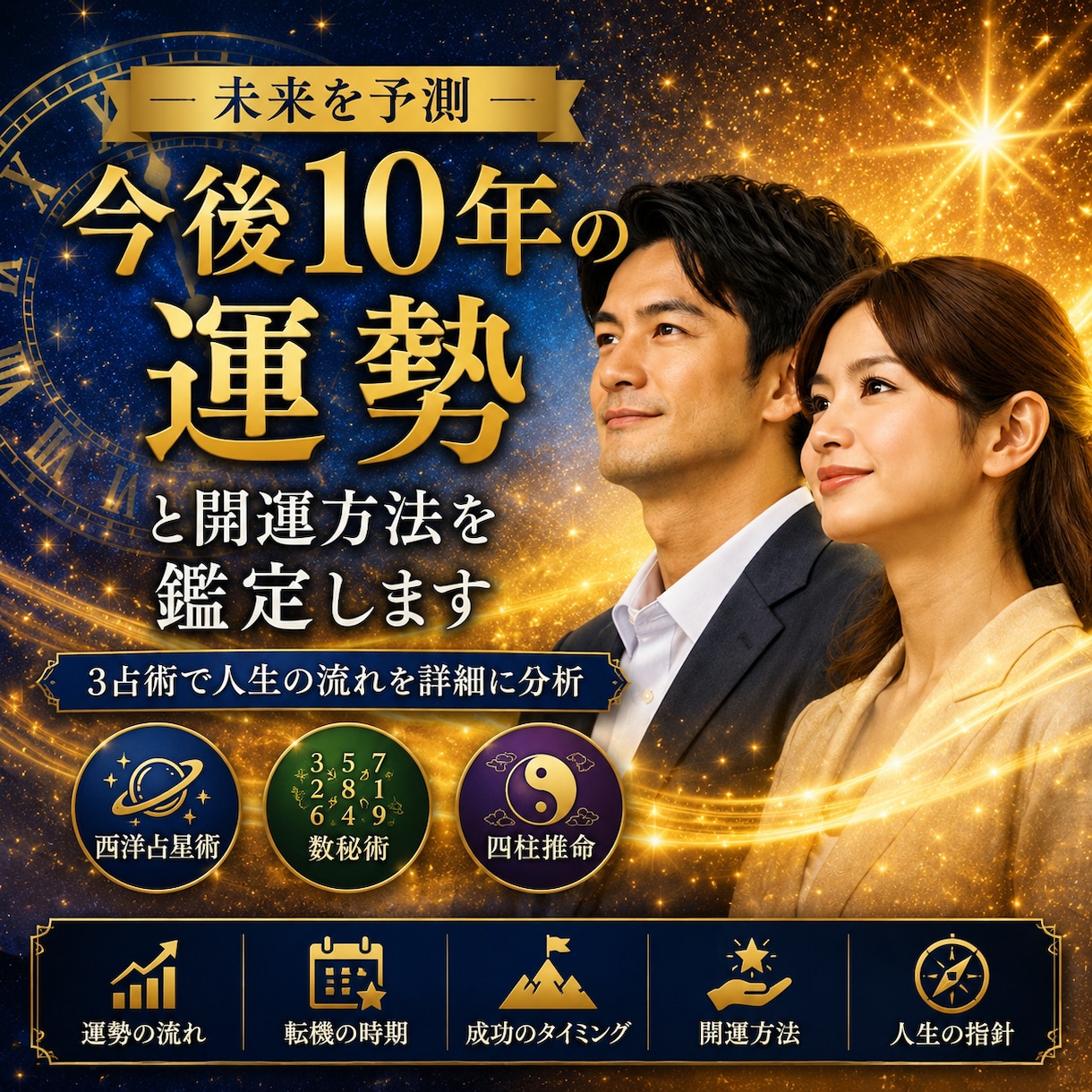 今後10年の運勢と開運方法を鑑定します 10年先までの運気の波と転機を読み解きます！ イメージ1
