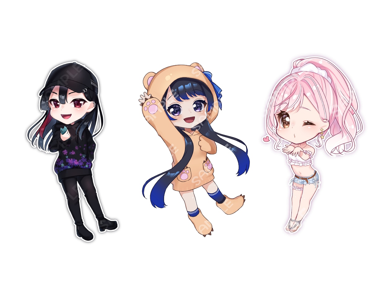 ミニキャラ/SDイラストお描きします グッズ/配信/アイコンなどに！ころっと可愛く仕上げます！ イメージ3