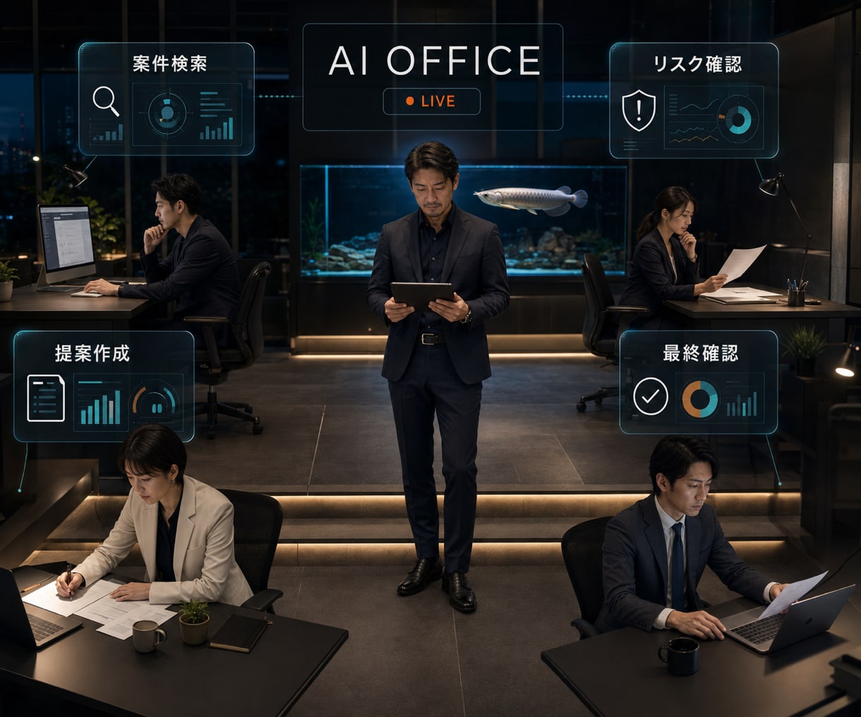 AI社員が働くオフィス画面の作り方を渡します 貼るだけ設計図。承認待ちで止まる安全設計です イメージ2