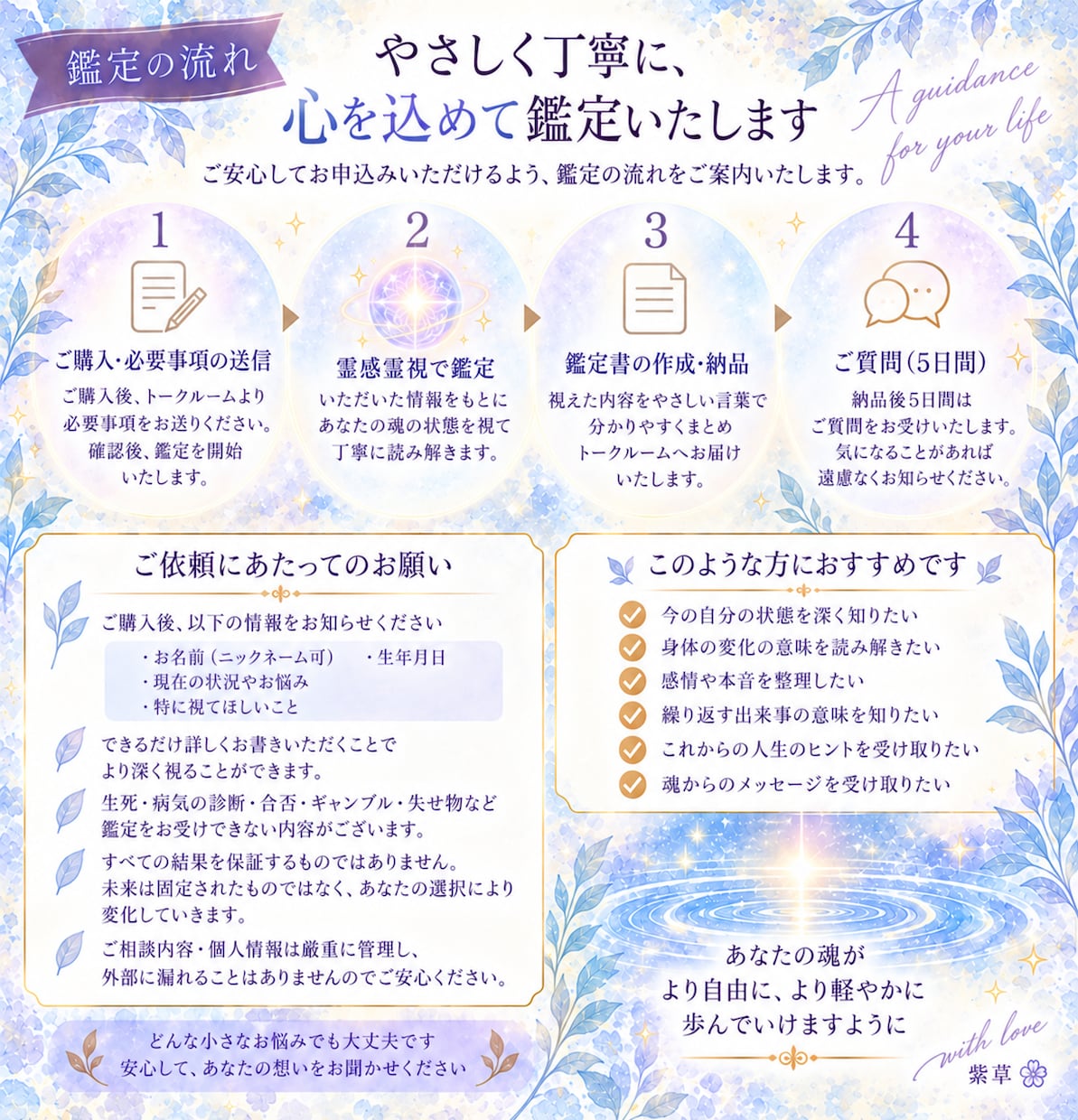 霊視❀身体の声から心と魂の本音を読み解きます あなたの魂に寄り添い、届いている魂の声をお伝えします❀ イメージ4