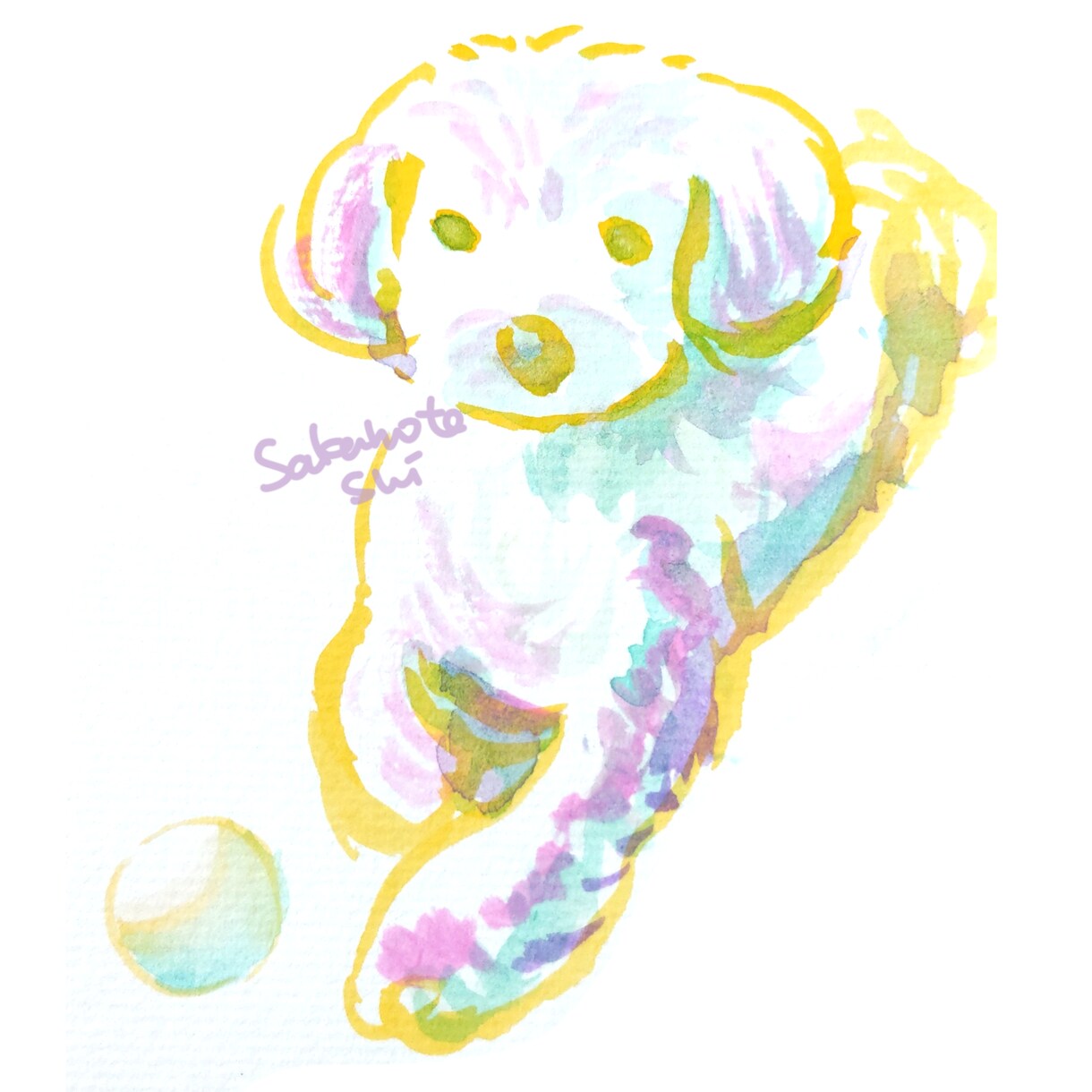 アナログでカラフルなペットの似顔絵を描きます アクリル絵の具で描くかわいい動物のイラストです イメージ6