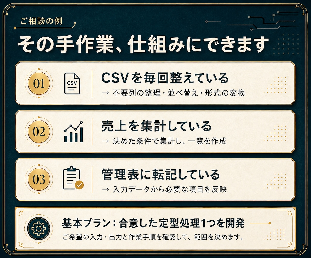 集計・転記を自動化する業務ツールを開発します CSV・スプレッドシート・API連携に対応 イメージ2