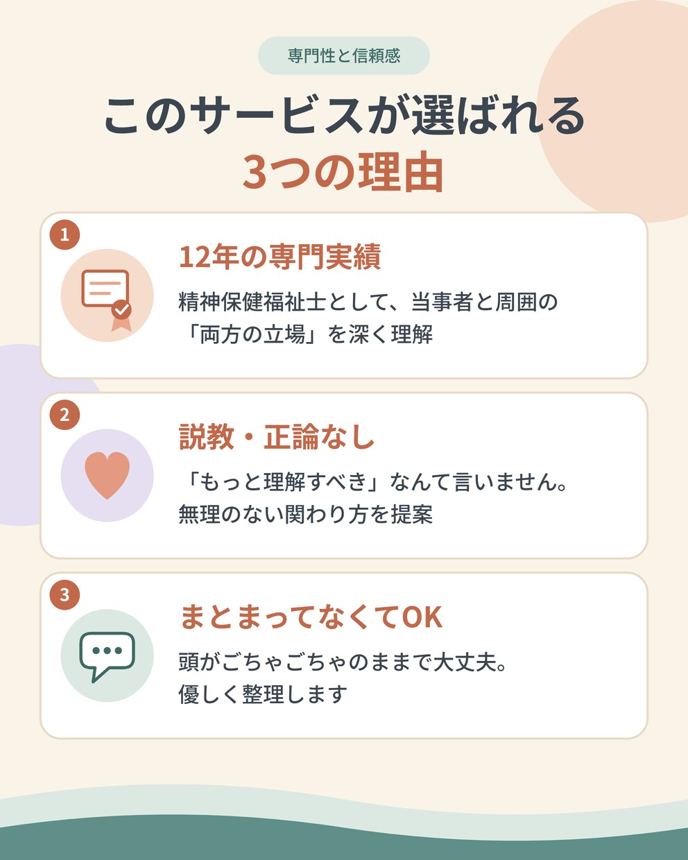 発達障害　ご家族・職場の方　疲れた心癒やします 話がかみ合わない・振り回される…12年の専門職が対応をご提案 イメージ4