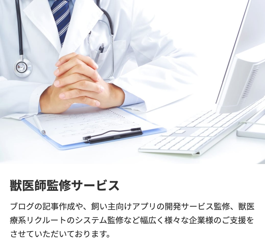 獣医師による各種サービスの監修を承ります 複数の獣医師によるそれぞれの得意分野を活かしたサポートを提供 イメージ1