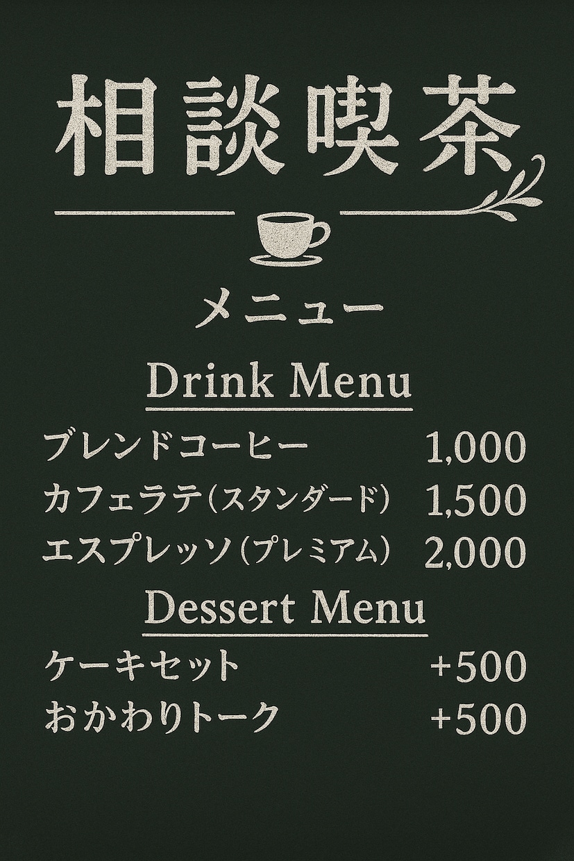 静かに寄り添う相談カフェ☕ゆっくりお話し聞きます 愚痴も相談も、コーヒーの香りとともに☕是非お立ち寄り下さい イメージ1