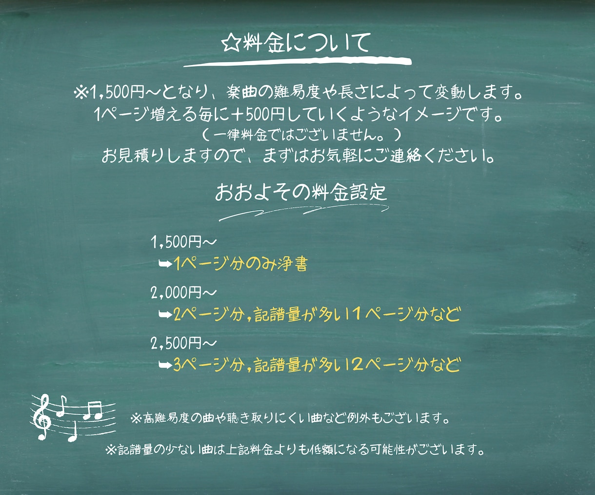 手書き楽譜など見にくい楽譜を【見やすく清書】します 【キレイに、見やすく、ご希望通り】の楽譜を製作します。 イメージ3