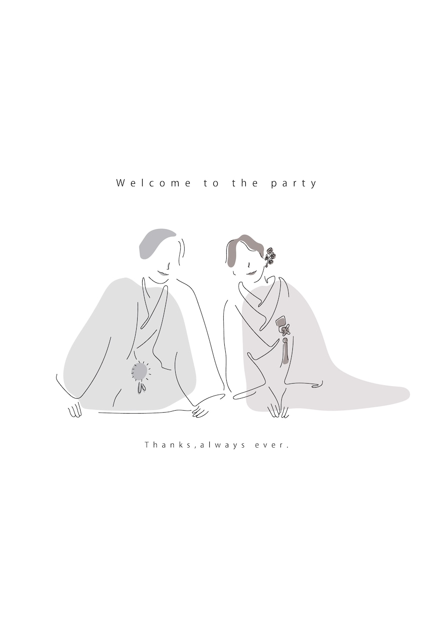 シンプル×ニュアンスイラスト＊描きます ウェルカムボード“結婚式/お祝い/プレゼント/記念に♪“ イメージ8