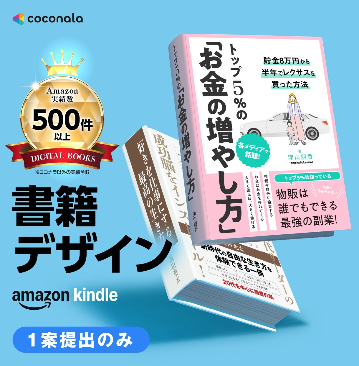 Kindleの表紙をデザインします オプションでペーパーブックの制作やA＋の制作も可能です。 イメージ1