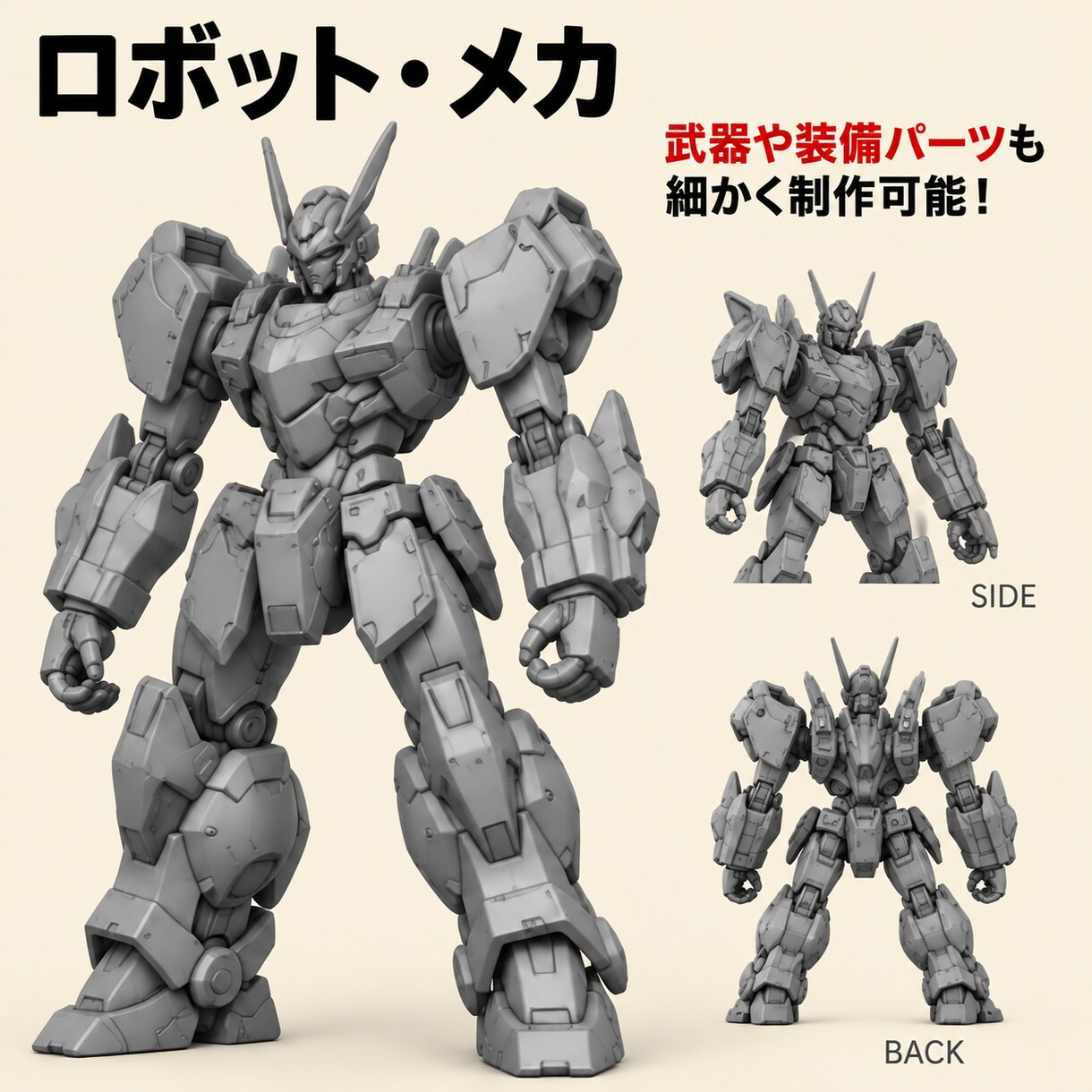 イラストから3Dプリント用データを制作します キャラクター・怪獣・ロボットも対応！ラフや写真から可能！ イメージ3