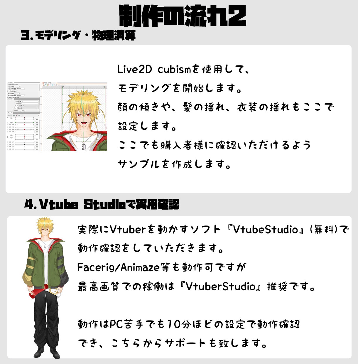 企業Vに負けない Live2Dモデル作成します どこよりも魅力のあるモデルに仕上げます　全行程お任せを イメージ7