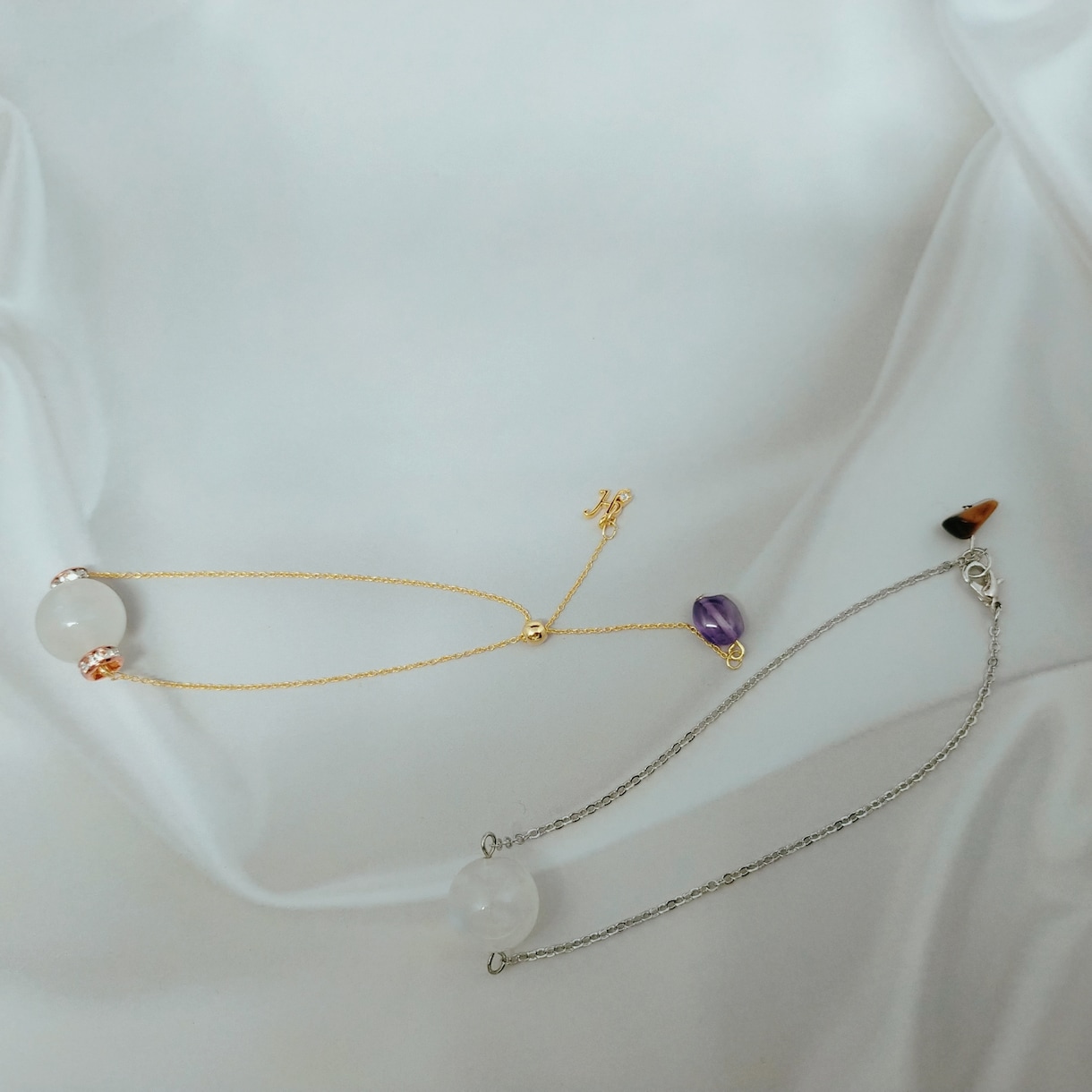 世界にひとつだけ天然石×ガラスのペアアクセ作ります 特別な日も日常の感謝も♡2人のお揃いのアクセサリーを贈ろう♡ イメージ1
