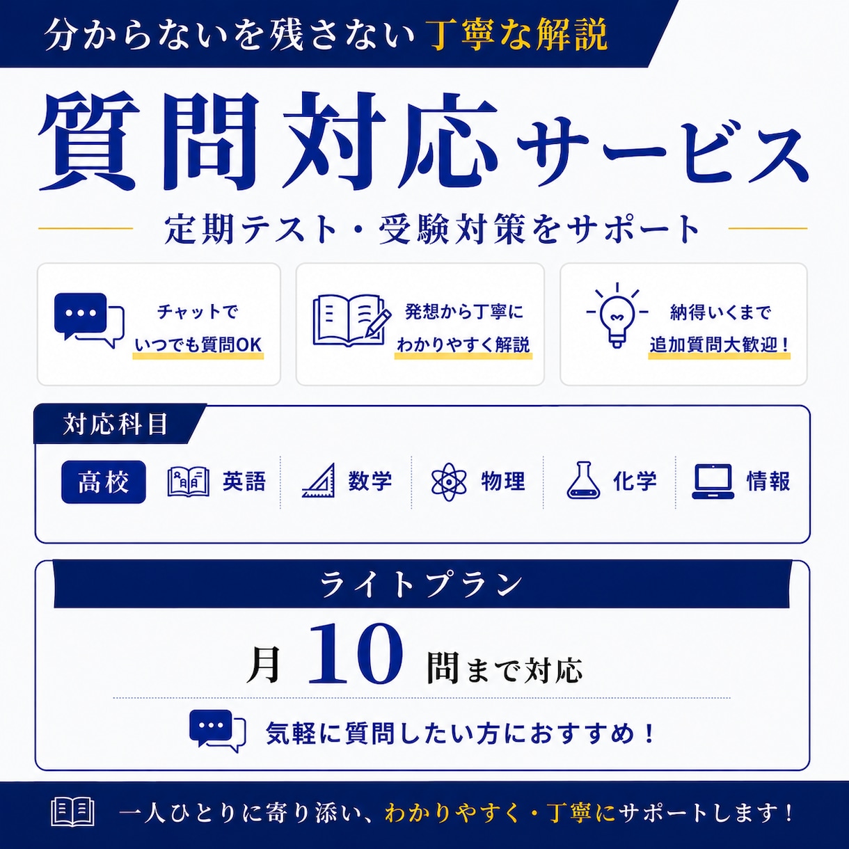 高校生・高卒生の質問にチャットでお答えします 【ライトプラン】高校生・高卒生の質問対応 イメージ1