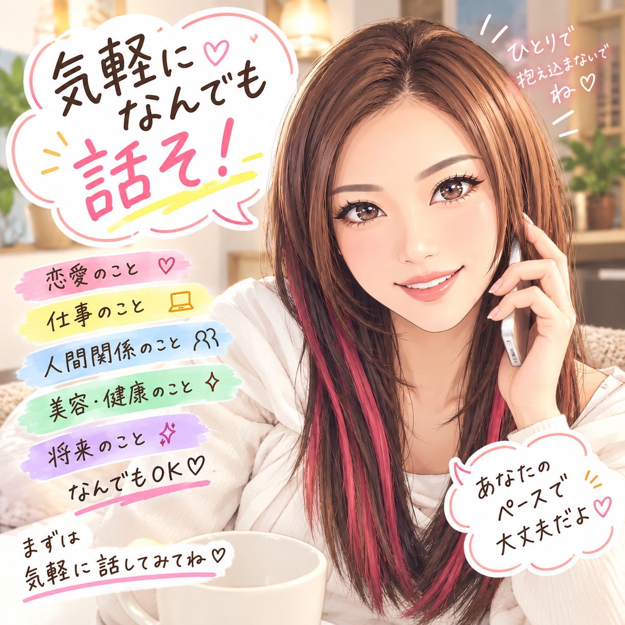 気軽に話そ♡あなたの悩みやモヤモヤ聞きます 「こんなこと話していい？」も大歓迎⭐︎気軽に話そ！ イメージ1