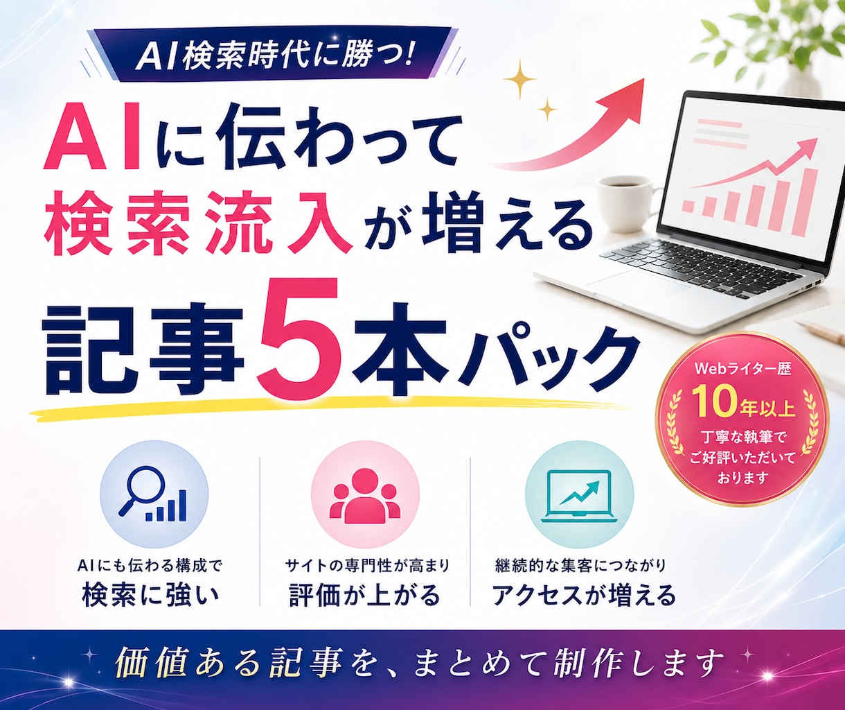 AI認知！検索流入が増える5記事パックを制作します AIにも選ばれ、検索流入を育てる イメージ1